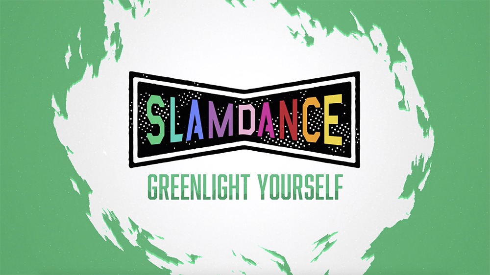 Slamdance 2021 logo. The words "Greenlight Yourself" are under the logo.